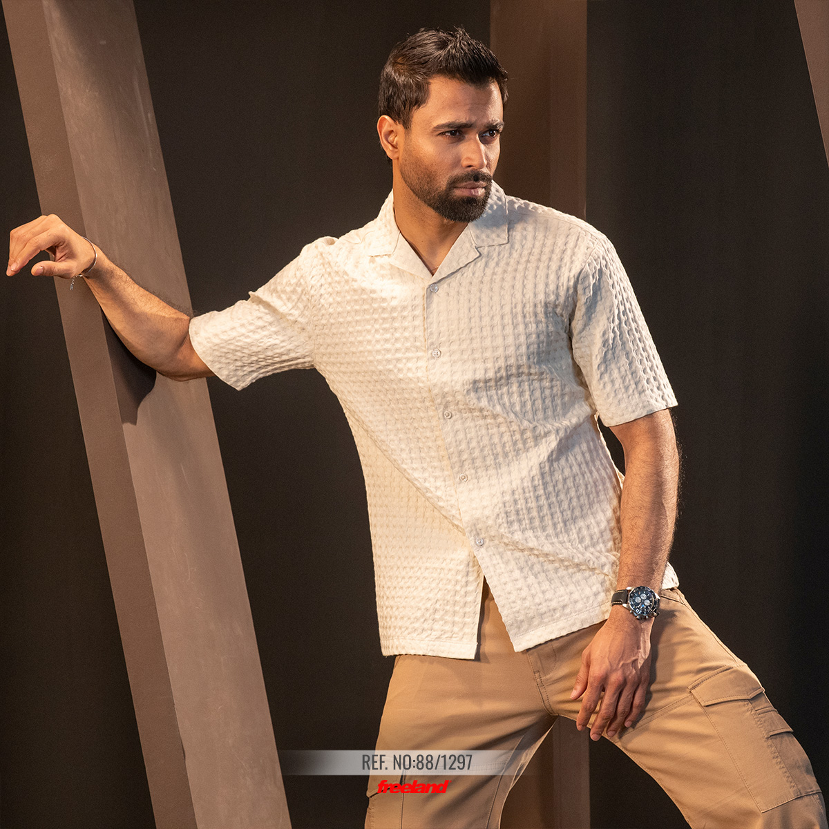 Premium Cuban Collar Shirt Off White